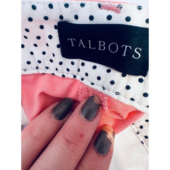 Talbots Womens Perfect Crop Pants Curvy 22W Pink Cotton Stretch Chino Beachy - Picture 6 of 9